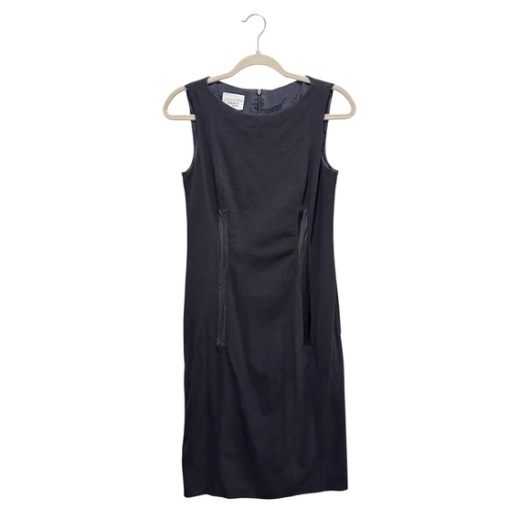 Akris Punto Wool Sheath Sleeveless Dress Career Corporate Charcoal Black Sz 6 - Picture 1 of 12